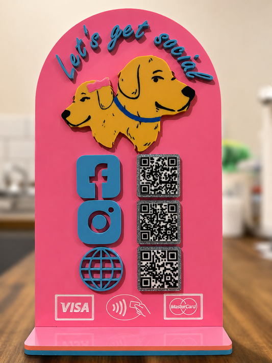 Acrylic Social Media QR Code Signage